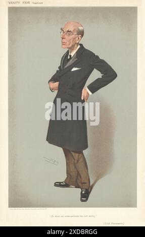 VANITY FAIR SPY CARTOON Lord Edmond Fitzmaurice 'He doesn't underestimate…' 1906 Stock Photo