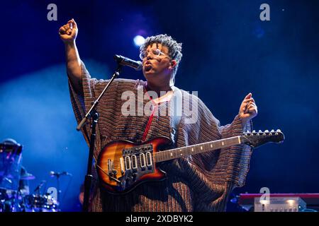 Milwaukee, USA. 20th June, 2024. Brittany Howard during the Summerfest Music Festival on June 20, 2024, in Milwaukee, Wisconsin (Photo by Daniel DeSlover/Sipa USA) Credit: Sipa USA/Alamy Live News Stock Photo