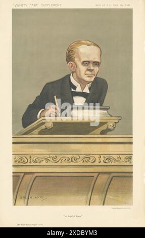 VANITY FAIR SPY CARTOON Ralph Norman Angell Lane 'Angel of Peace' Bradford 1912 Stock Photo