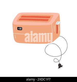 Hand drawn orange toaster. Vector illustration Stock Vector