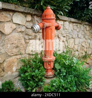 Fire hydrant, Delphi, Thessaly, Greece Stock Photo