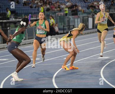 Sophie Becker of Ireland competing in the women’s 4x400m relay final at