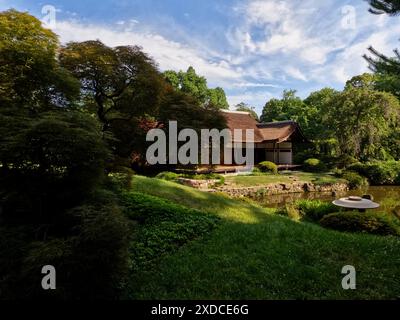 Shofuso Japanese House in Fairmount Park, a historic landmark built in 1953 and modeled on a 17th-century Japanese house and garden. Stock Photo