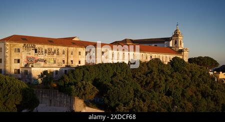 Convent of Nossa Senhora da Graça and Igreja da Graça is located on the highest hill in Lisbon Stock Photo