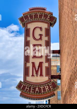 Entrance sign for the Little Gem Theater, Detroit, USA Stock Photo