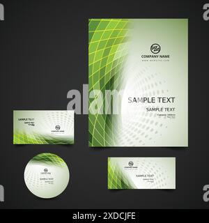 green business stationery vector design illustration Stock Vector