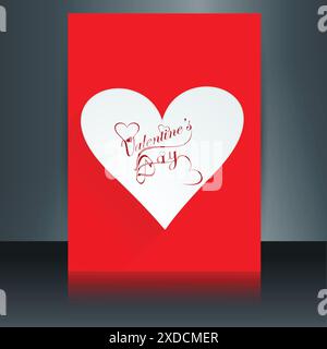 red color love card with heart Stock Vector