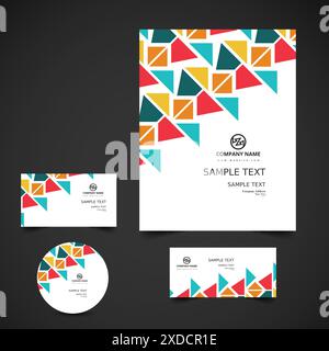colorful business stationery vector design illustration Stock Vector