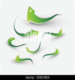 shiny green arrows vector design illustration Stock Vector