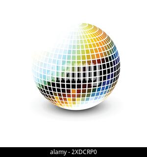 colorful mosaic 3d sphere Stock Vector