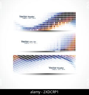 colorful mosaic headers vector design illustration Stock Vector