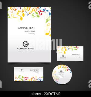 musical notes stationery Stock Vector