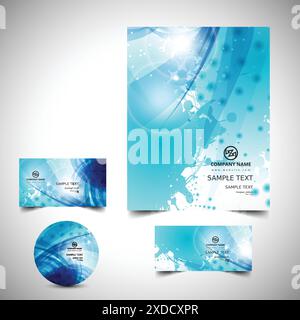 blue business stationery vector design illustration Stock Vector