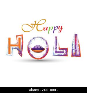 happy holi colorful design Stock Vector