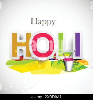 happy holi colorful background Stock Vector