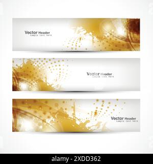 decorative abstract banners set vector design illustration Stock Vector