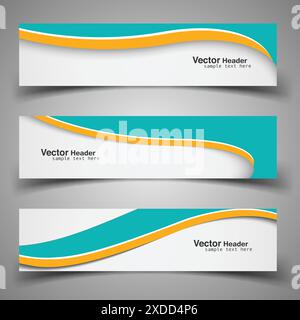 wavy header template vector design illustration Stock Vector