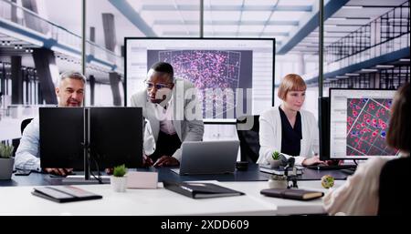 Big Data Science On Desktop Computer. Research Technology Stock Photo