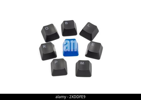 problem word letter keys around with esc or escape for exit smart troble solving concept Stock Photo