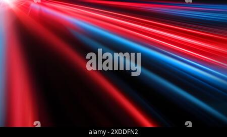 blur night colorful neon glow fast speed moving light trail motion effect abstract for background Stock Photo