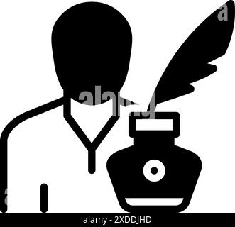Icon for writer,amanuensis Stock Vector