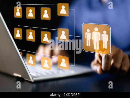 Young African American digital marketing consultant analyzing workflow on laptop in modern office for improved business strategy development process. Stock Photo