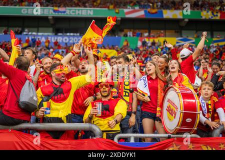 Gelsenkirchen, Germany. 20th Jun 2024.  Spanische Fans  Spain - Italy Spanien - Italien 20.06.2024   Copyright (nur für journalistische Zwecke) by : Stock Photo