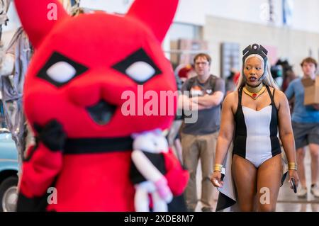 Cosplayers during Comic Con Yorkshire at the Yorkshire Event Centre, in Harrogate, Yorkshire. Picture date: Saturday June 22, 2024. Stock Photo