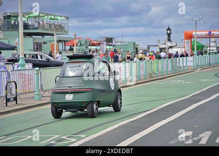 EDF London to Brighton Electric Vehicle Rally 22 June 2024 Madeira Drive Brighton East Sussex England UK. Photo Credit: Caron Watson/Alamy Live News. Stock Photo