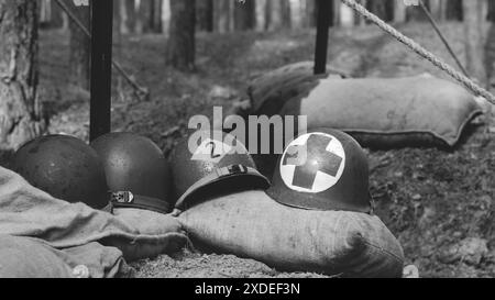 WWII American Metal Helmets Of United States Army Infantry Soldier At ...