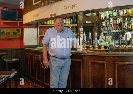 Dave Cook landlord of The Cockpit pub St Andrew's Hill in the City of London Stock Photo