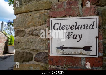 Cleveland Way sign or signpost, North Yorkshire, England, UK Stock Photo