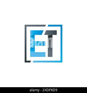 Letter ET gradient color logo design vector image. Initial Et vector gradient logo design template Stock Vector
