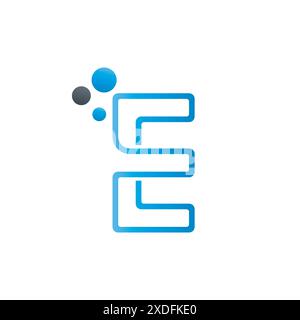 Tech Letter E Logo. Futuristic Vector Logo Template with Blue Gradient Color. Modern E letter technology logo design with gradient color vector templa Stock Vector