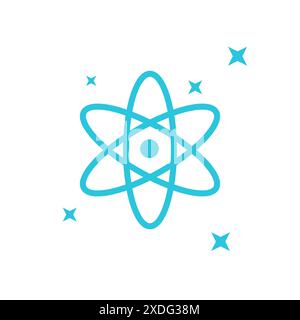Quantum technologies icon. Isolated on white background. From blue icon set Stock Vector