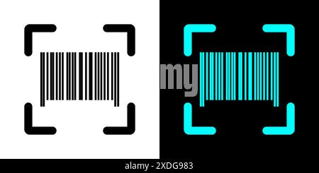 Barcode scan icon collection for web, ui, mobile apps. Barcode scanning sign symbol. Stock Vector