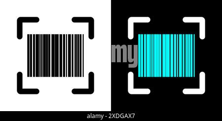 Fake Barcode scan icon collection for web, ui, mobile apps. Barcode scanning sign symbol. Stock Vector