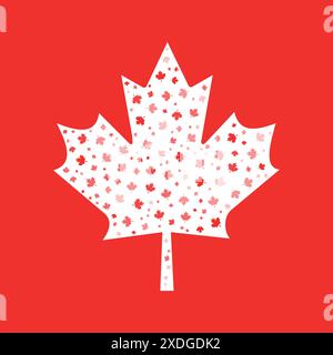 Canada Day pattern background. Use to background, banner, placard, card, poster design. Celebrating Canada independence day. Stock Vector