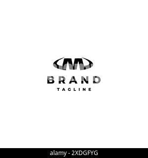 Letter M With Ivory Icon Logo Design. Ancient Elephant Mammoth Icon In Ivory M Letter Logo Design. Stock Vector