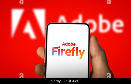 Adobe Firefly technology - displayed on smartphone Stock Photo