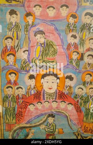 Hanoi, Vietnam - 29 Jan, 2024: Traditional artwork on display at the Vietnamese Womens Museum, Hanoi Stock Photo