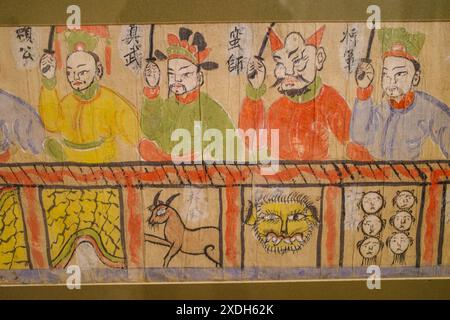 Hanoi, Vietnam - 29 Jan, 2024: Traditional artwork on display at the Vietnamese Womens Museum, Hanoi Stock Photo