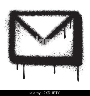 Spray Painted Graffiti mail icon Sprayed isolated with a white background. Stock Vector
