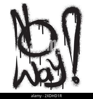 graffiti no way text sprayed in black over white. Stock Vector