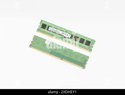 Two RAM on isolated white background Stock Photo