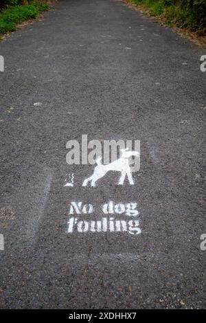 No dog fouling sign painted on the pavement Stock Photo