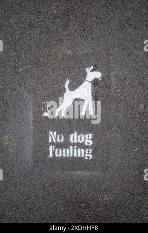 No dog fouling sign painted on the pavement Stock Photo