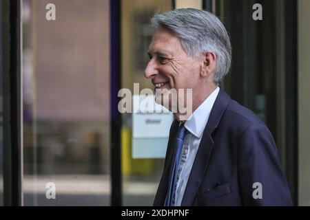 London, UK. 23rd June, 2024. Philip Hammond, Conservative Party Member of the House of Lords, former Chancellor of the Exchequer, at the BBC for the Sunday Morning shows. Credit: Imageplotter/Alamy Live News Stock Photo