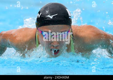 Roma, Italy. 23rd June, 2024. Airi Mitsui of Japan competes in the 200m Butterfly Women Heats during the 60th Settecolli swimming meeting at stadio del Nuoto in Rome (Italy), June 23, 2024. Credit: Insidefoto di andrea staccioli/Alamy Live News Stock Photo