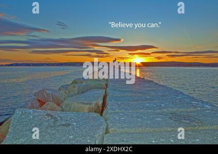 Ocean scenes always help with calmness. Stock Photo